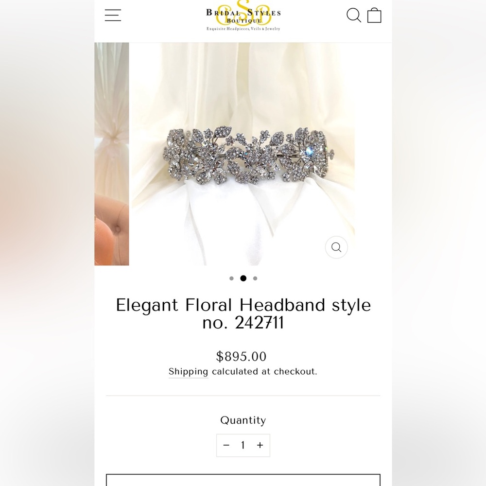 Silver Floral Headband